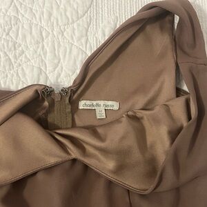 Charlotte Russe Tan Satin Dress